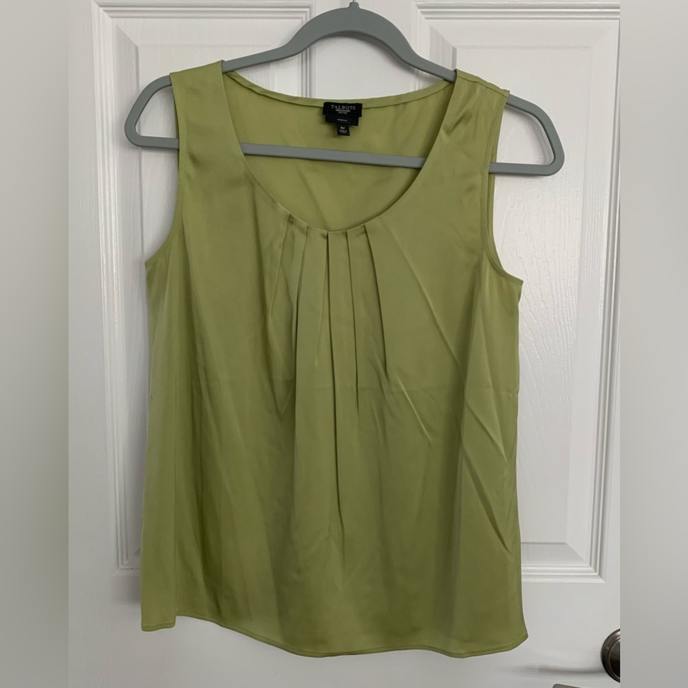 Talbots silky tank…..size 6P…..chartreuse color!